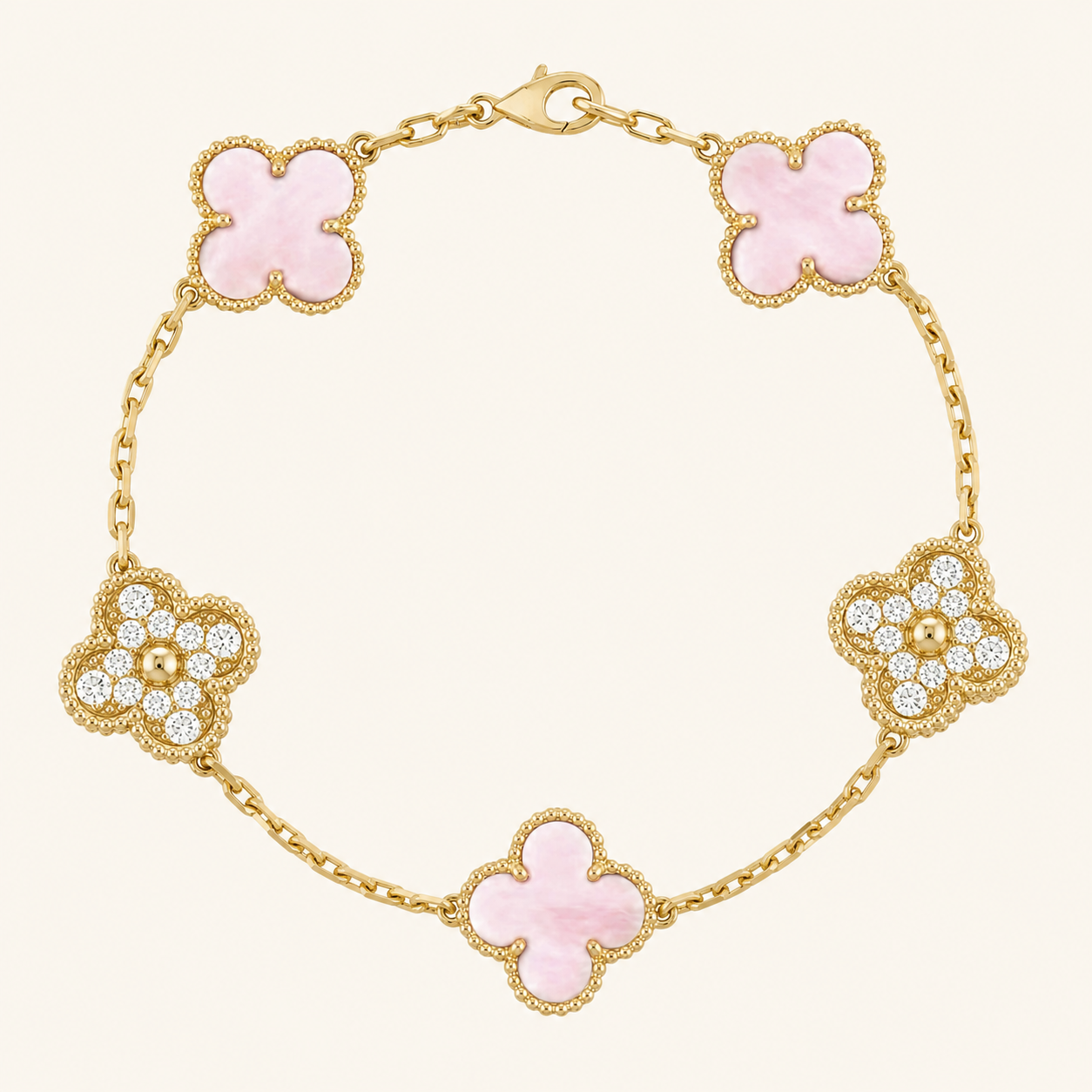 CLOVER | Goldenes Rosa Armband Prestige