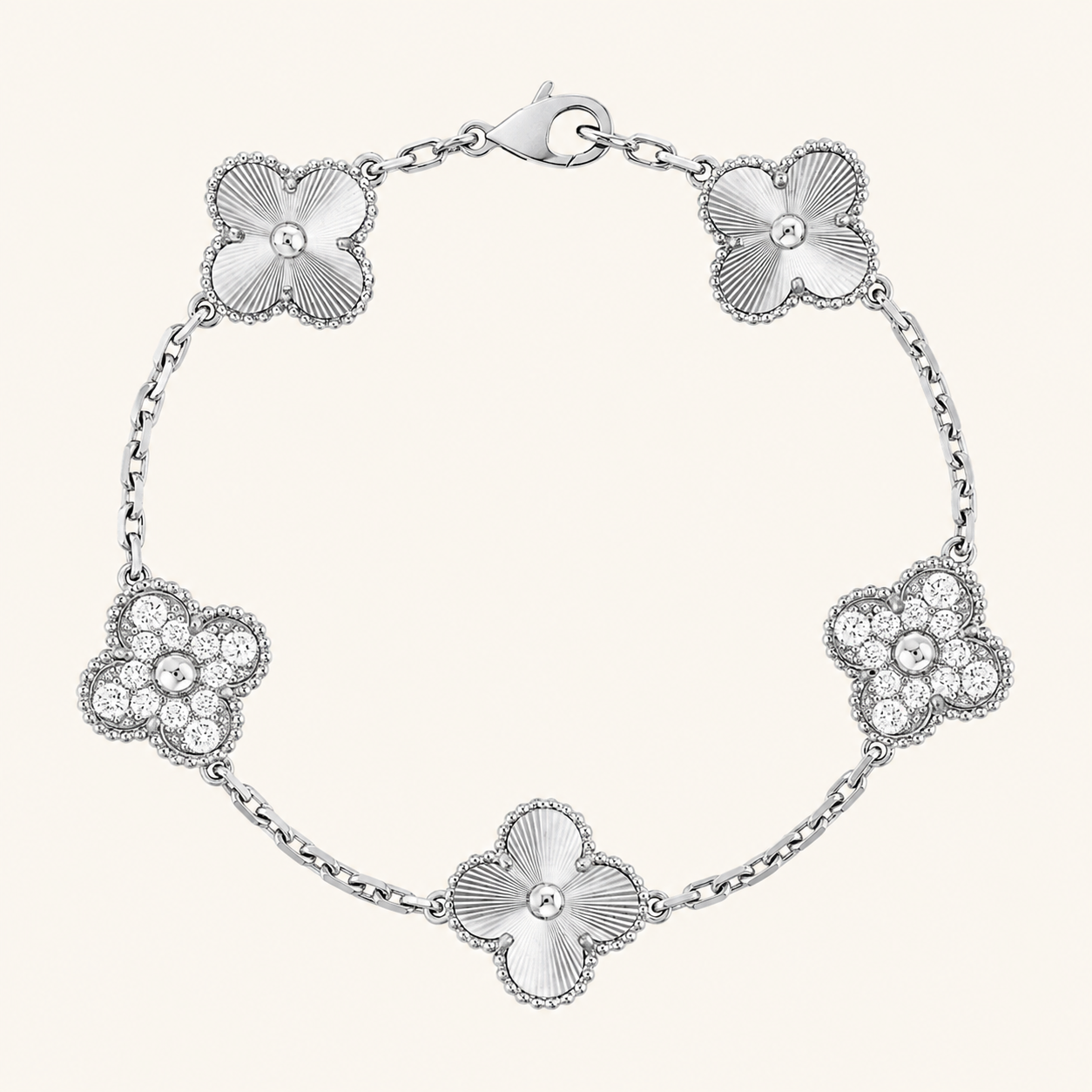 CLOVER | Silbernes Guilloche Armband Prestige