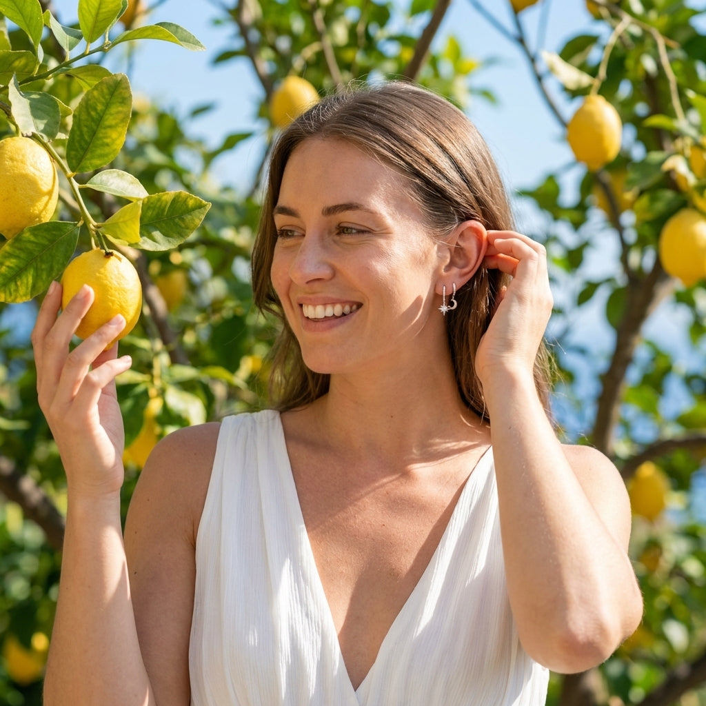 Celeste Moon & Star Hoops