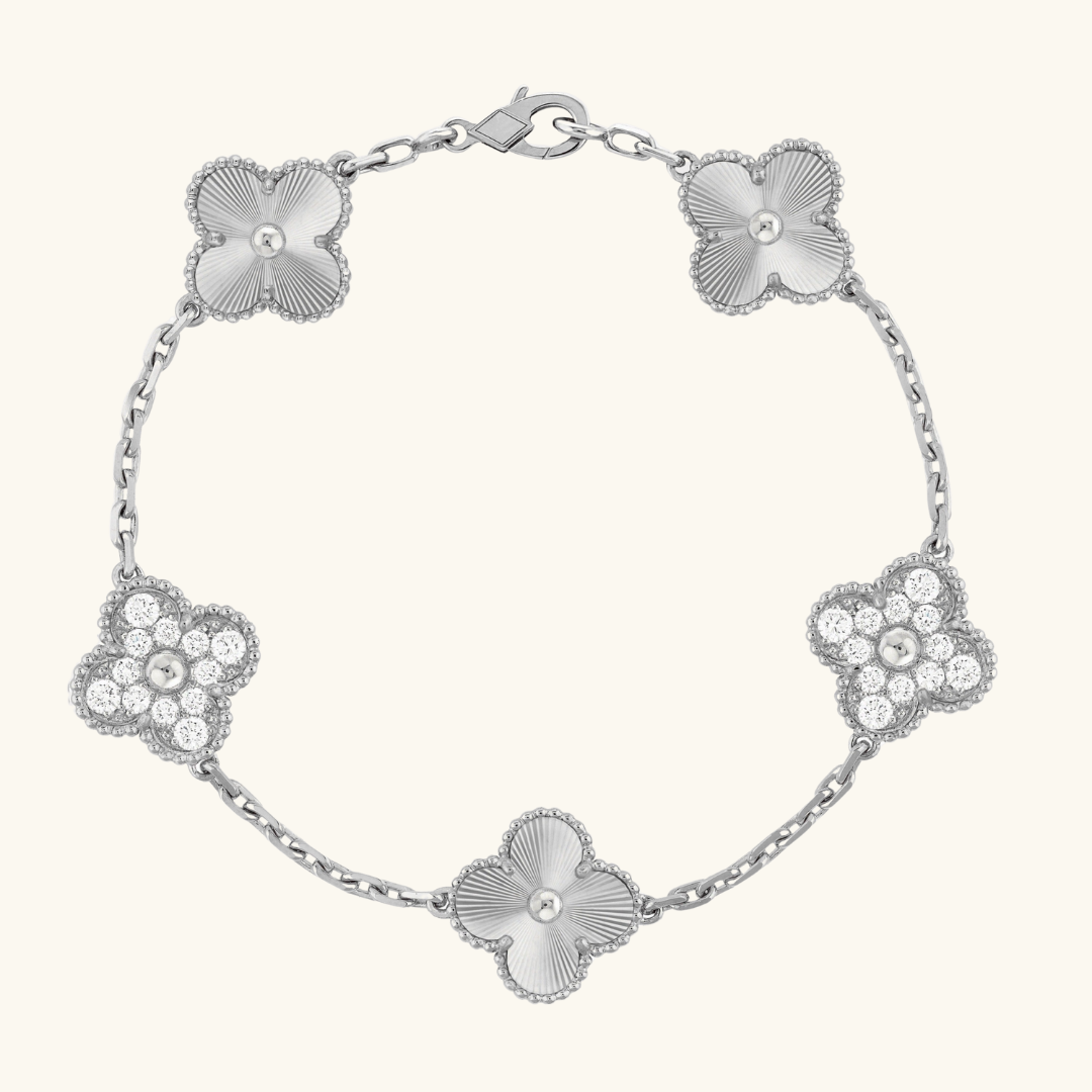 CLOVER | Silver Guilloché Bracelet Prestige