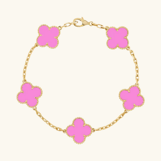 CLOVER | Golden Neon Pink Bracelet