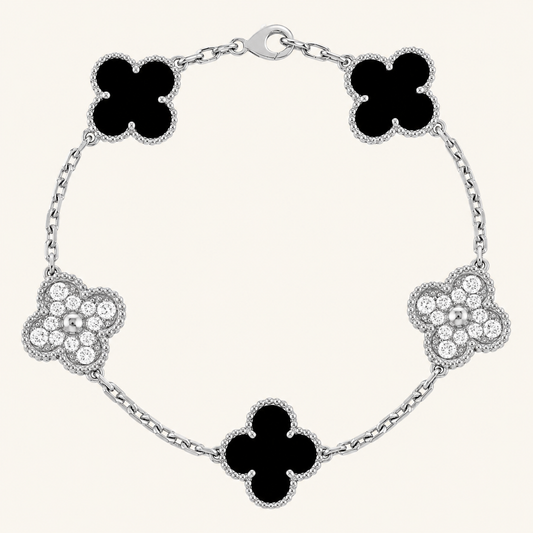CLOVER | Black/Silver Bracelet Prestige