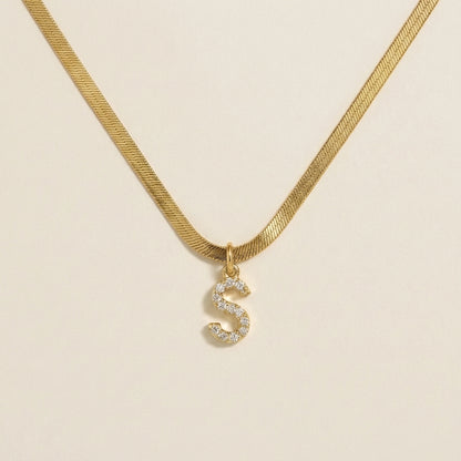 Solea Pavé Initial Necklace