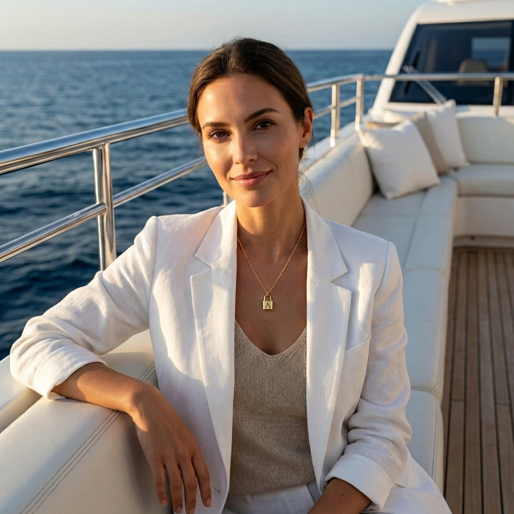 Valora Lock Initial Necklace