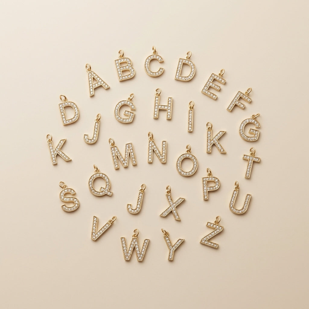 Solea Pavé Initial Necklace