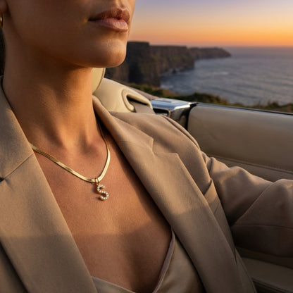 Solea Pavé Initial Necklace