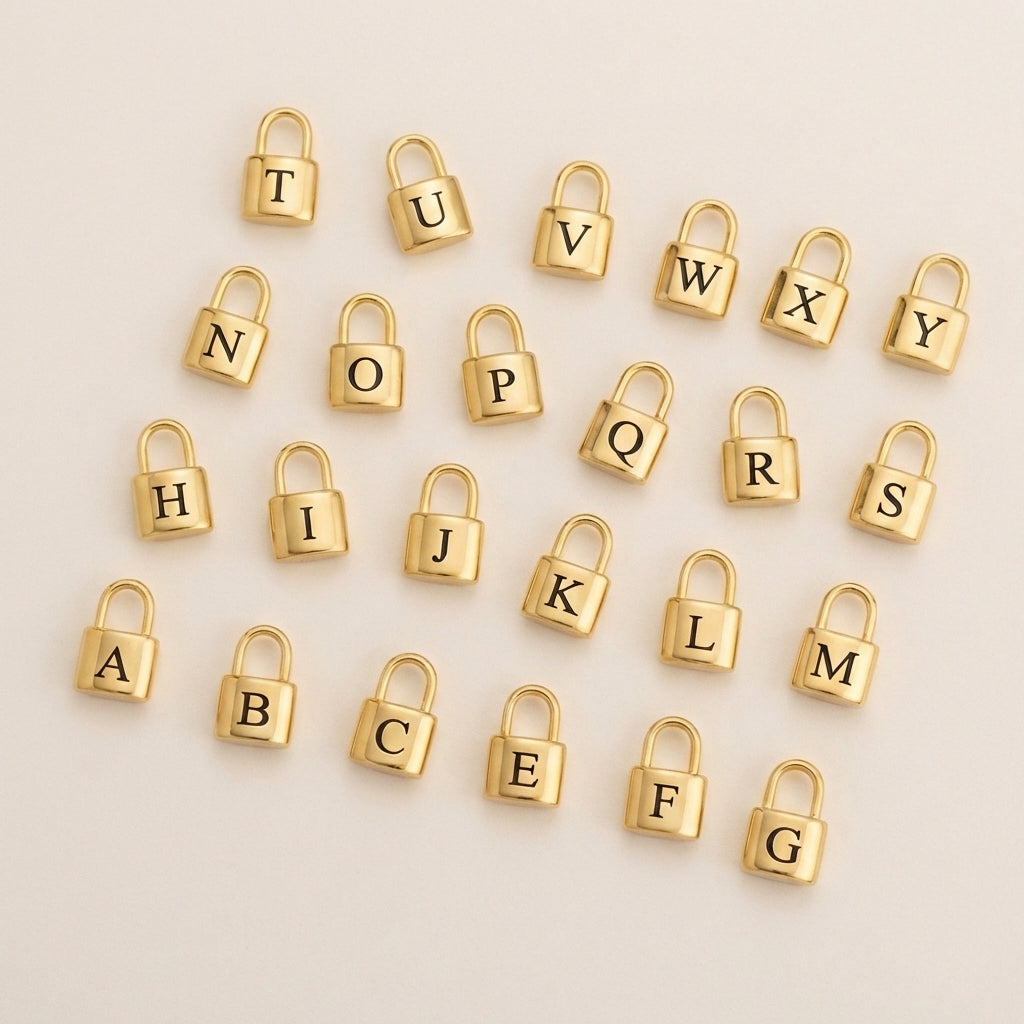 Valora Lock Initial Necklace