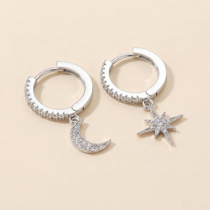 Celeste Moon & Star Hoops