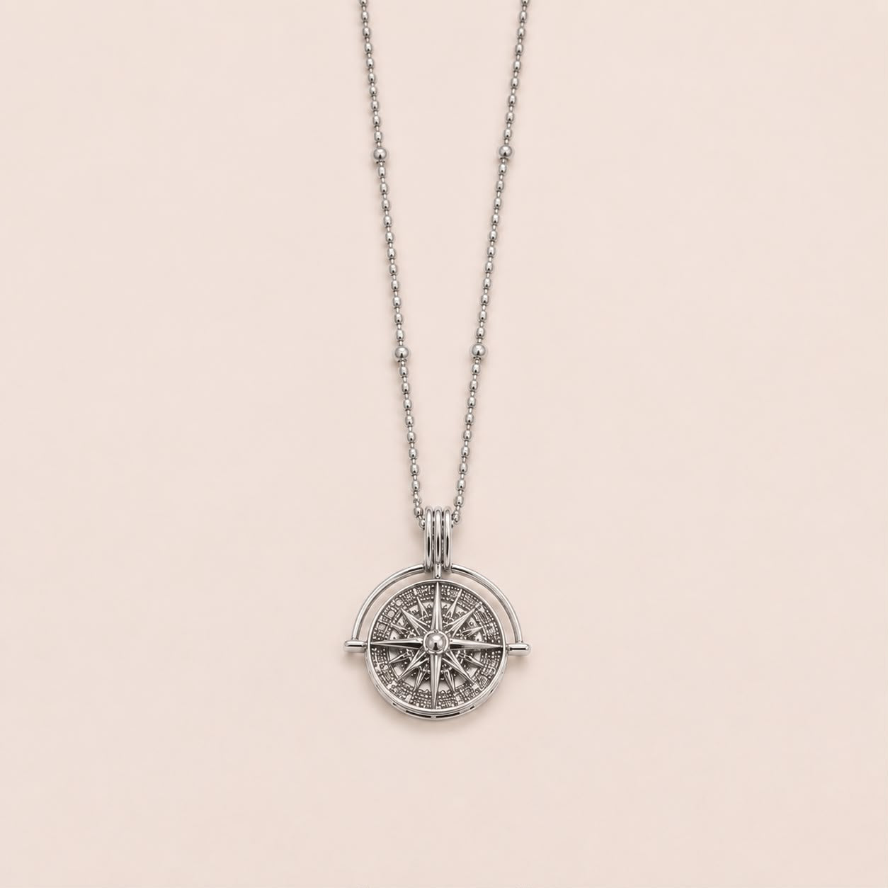 Celestial Compass Silver Necklace