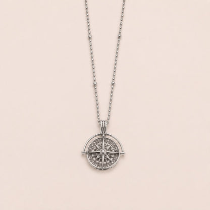 Celestial Compass Silver Necklace