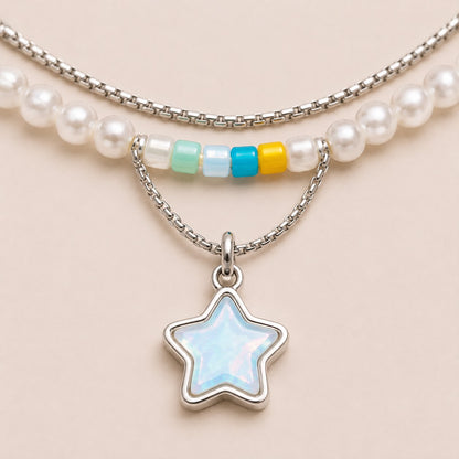 Star Pearl Layered Necklace