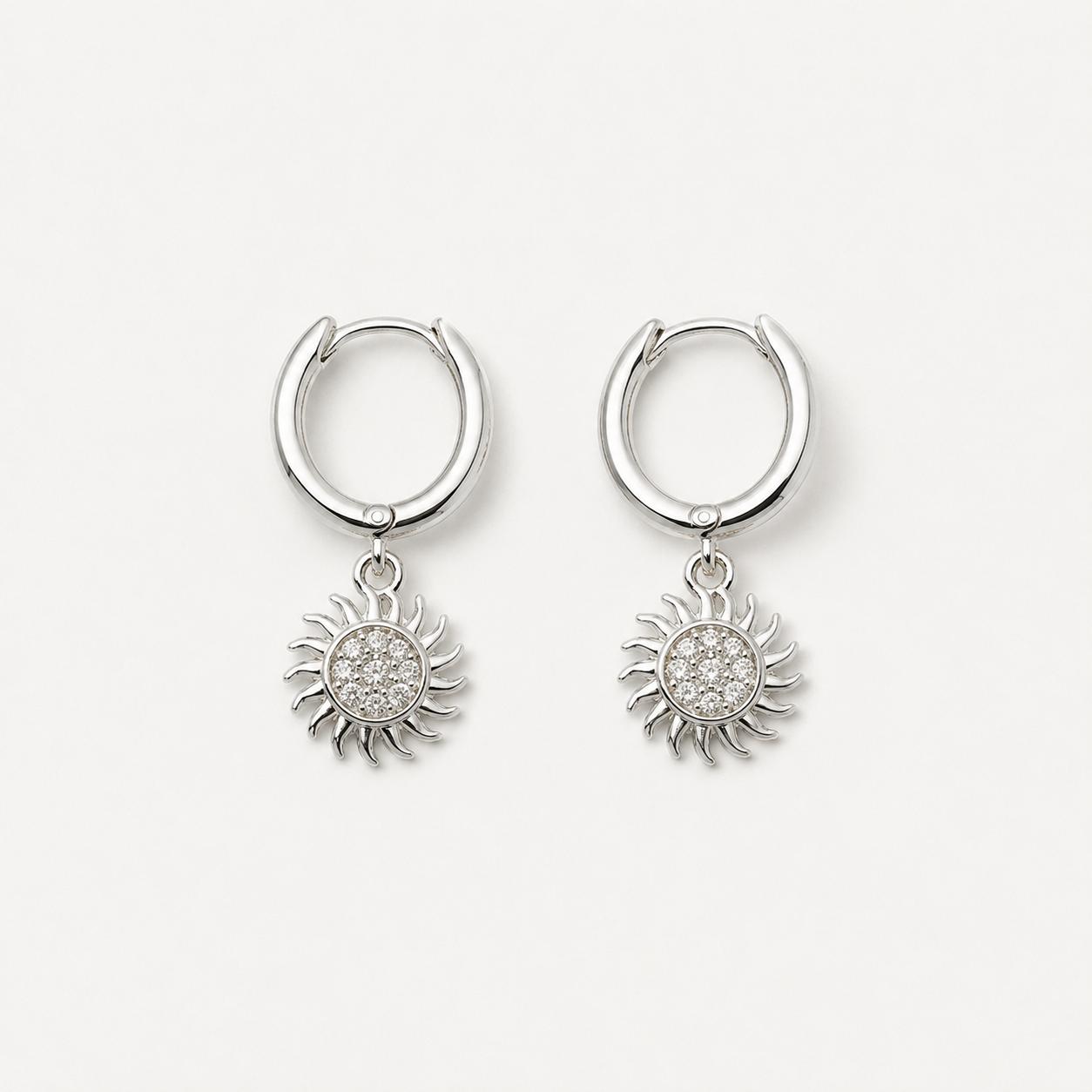 Radiant Sun Charm Hoops