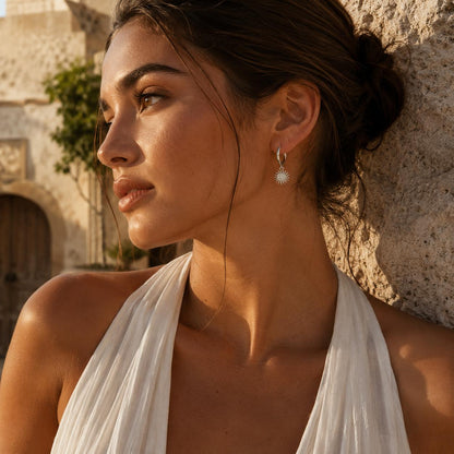 Radiant Sun Charm Hoops