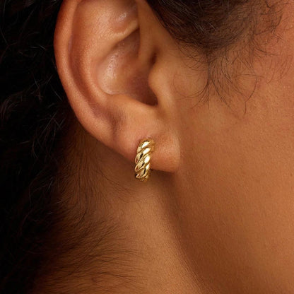 Mariner Braided Huggie Earrings