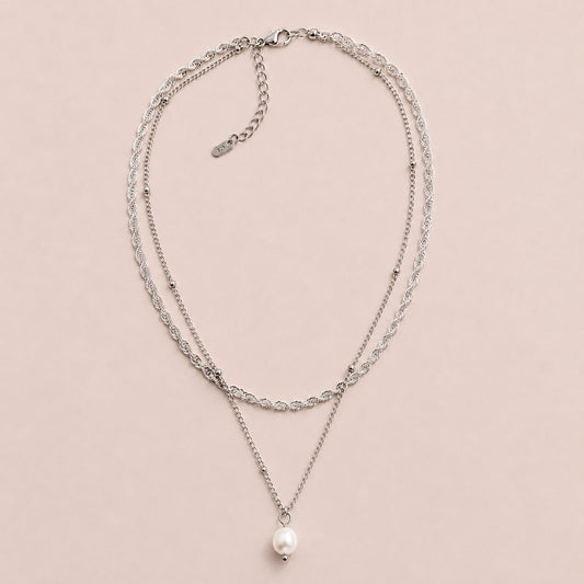 Silver Pearl Harmony Necklace